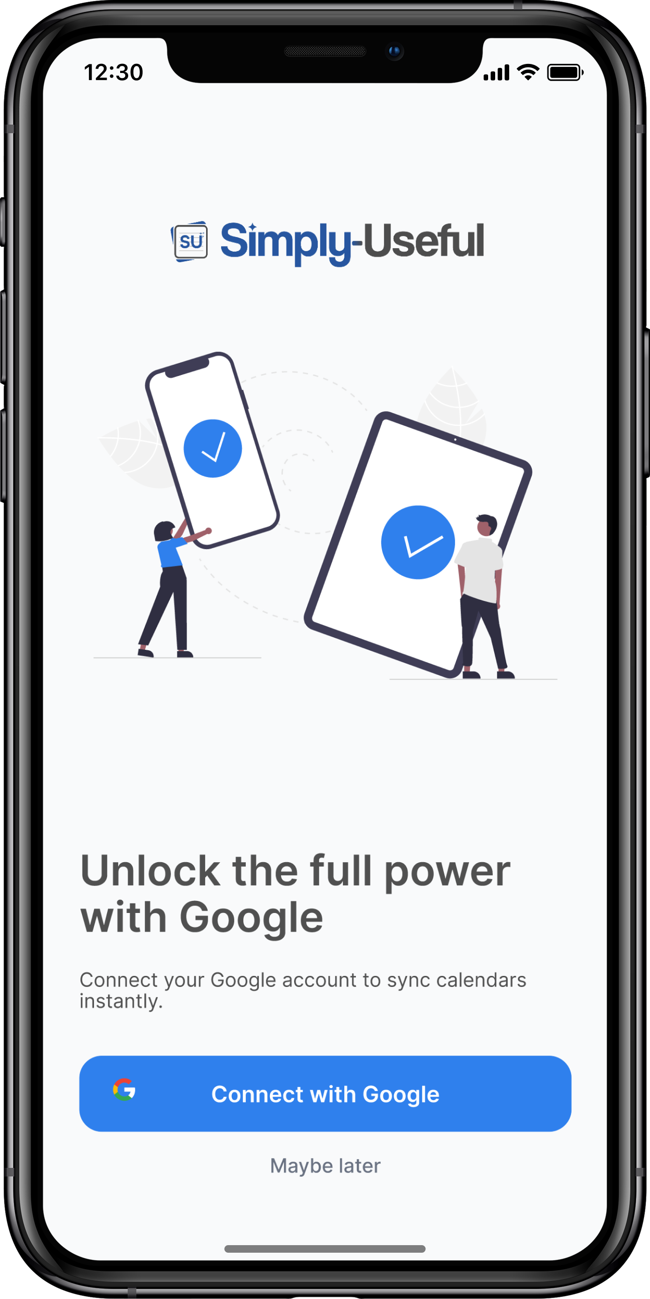 Connect with Google screen